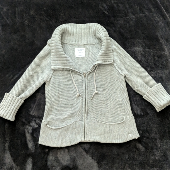 American Eagle Zip Up Collared Cardigan - Picture 1 of 8